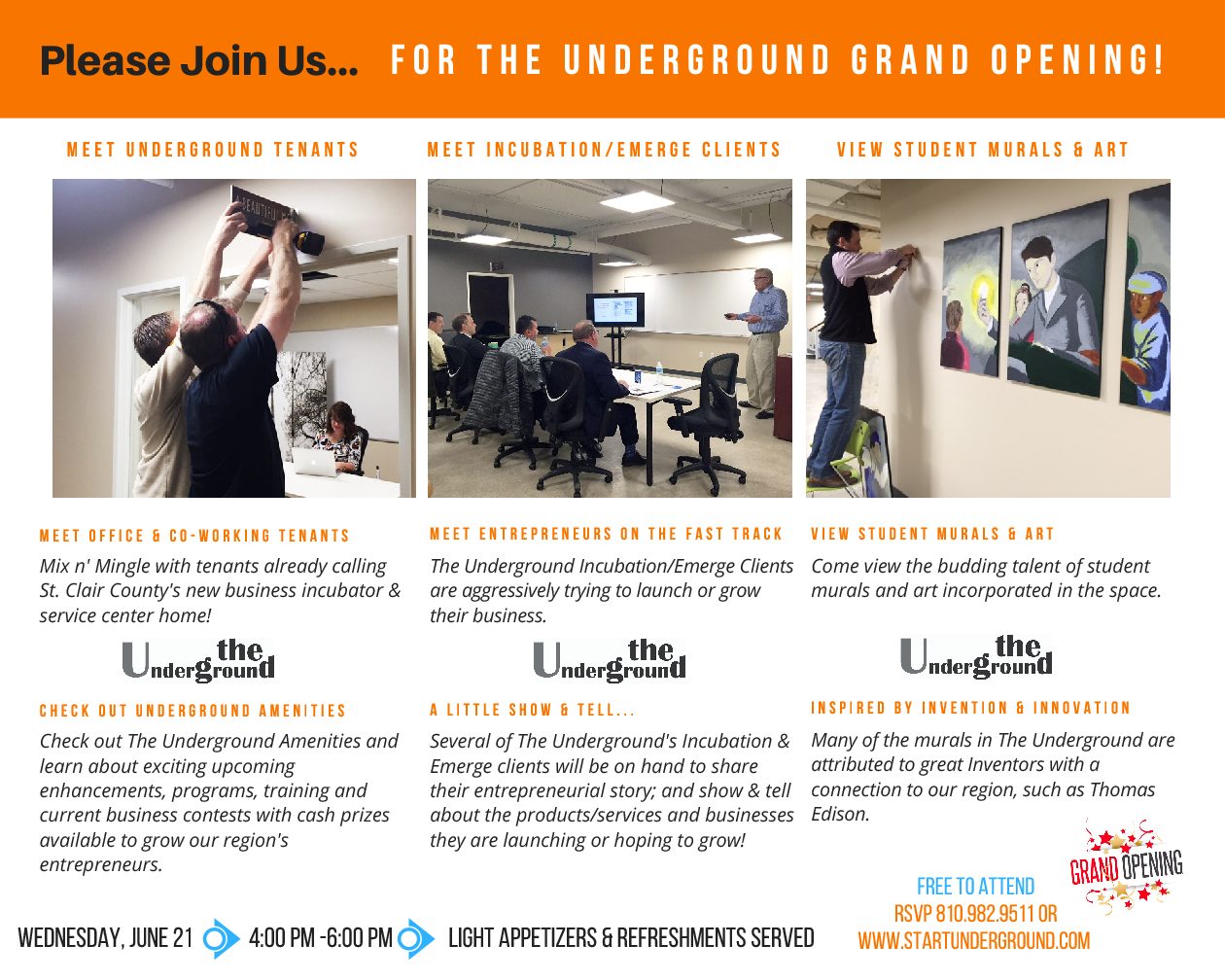 The Underground Business Incubator Grand Opening Set