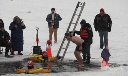 Plunging into Lexington Harbor